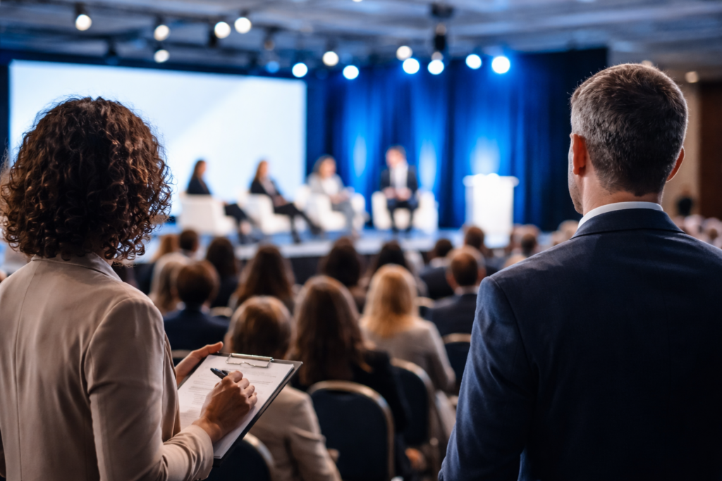 conference organizers observing